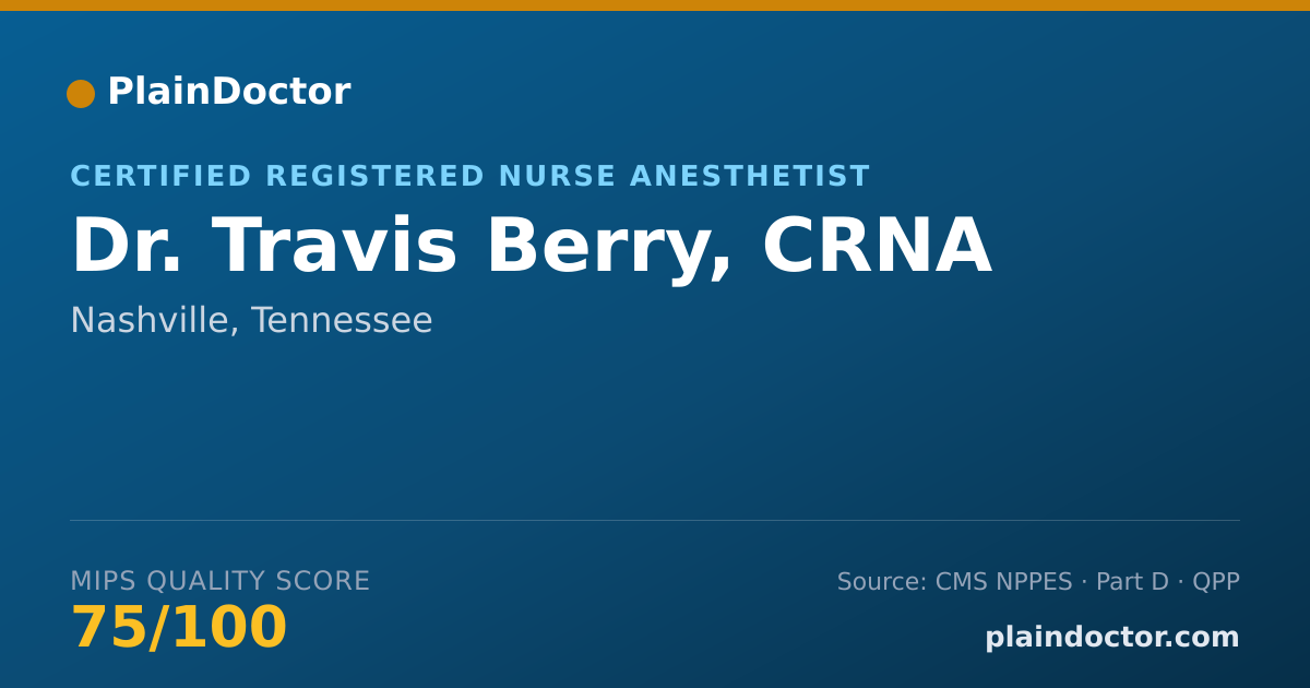Shareable card for Travis Berry, CRNA - Certified Registered Nurse Anesthetist, Nashville, TN