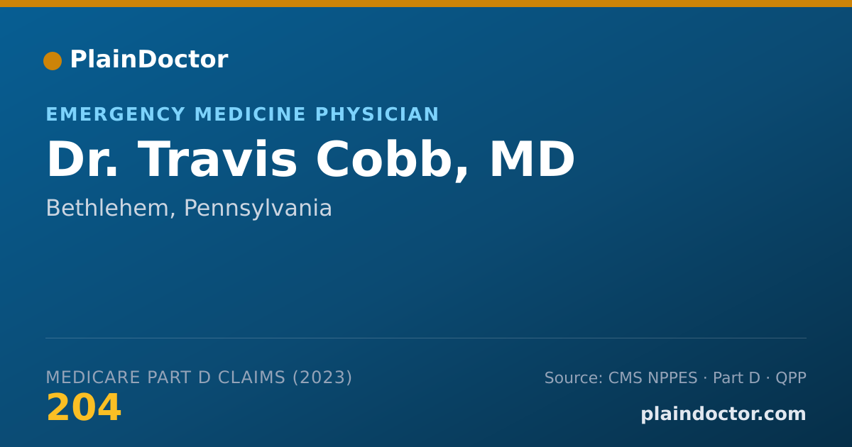 Shareable card for Travis Cobb, MD - Emergency Medicine Physician, Bethlehem, PA