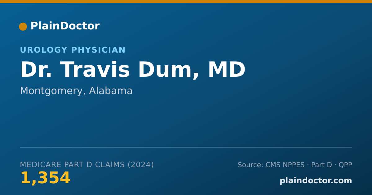 Shareable card for Travis Dum, MD - Urology Physician, Montgomery, AL