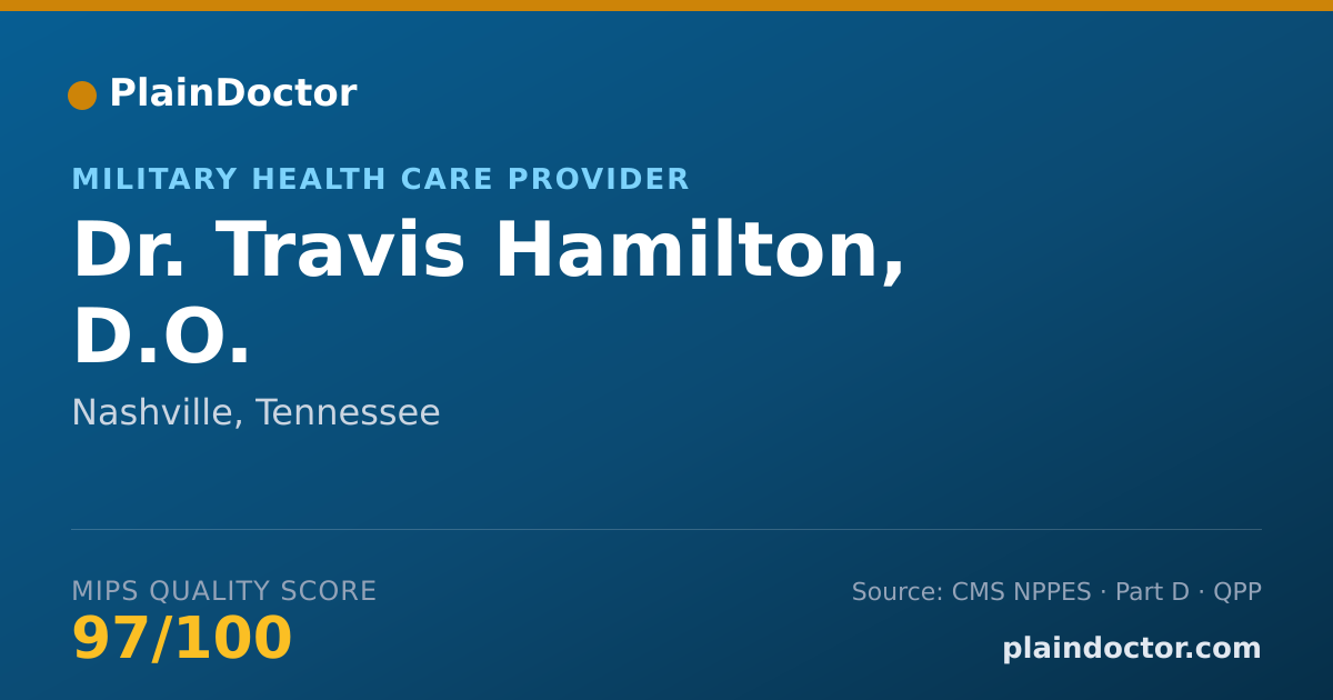 Shareable card for Travis Hamilton, D.O. - Military Health Care Provider, Nashville, TN