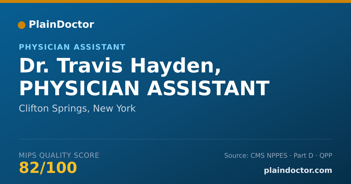 Shareable card for Travis Hayden, PHYSICIAN ASSISTANT - Physician Assistant, Clifton Springs, NY