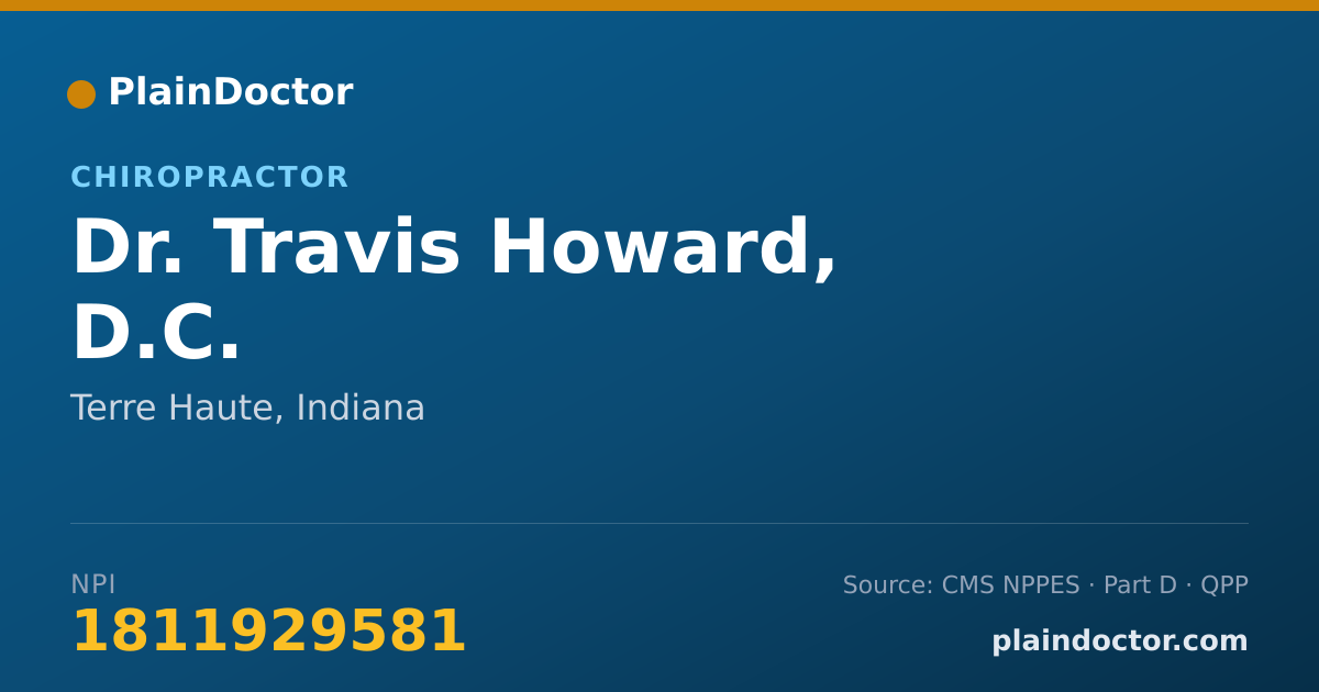 Shareable card for Travis Howard, D.C. - Chiropractor, Terre Haute, IN