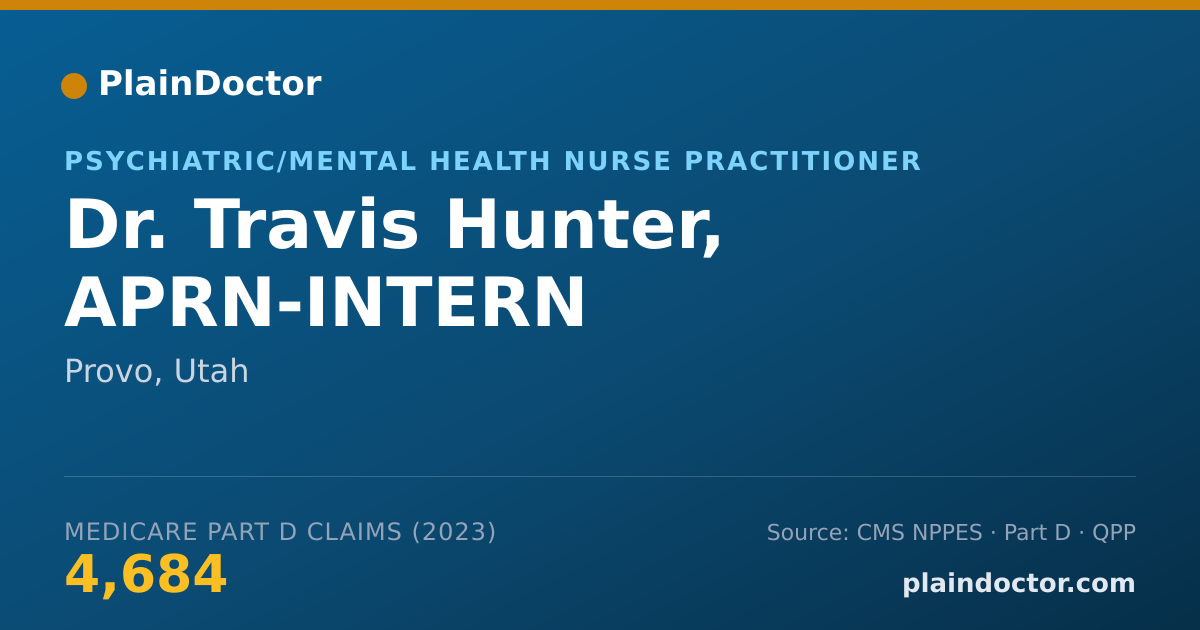 Shareable card for Travis Hunter, APRN-INTERN - Psychiatric/Mental Health Nurse Practitioner, Provo, UT