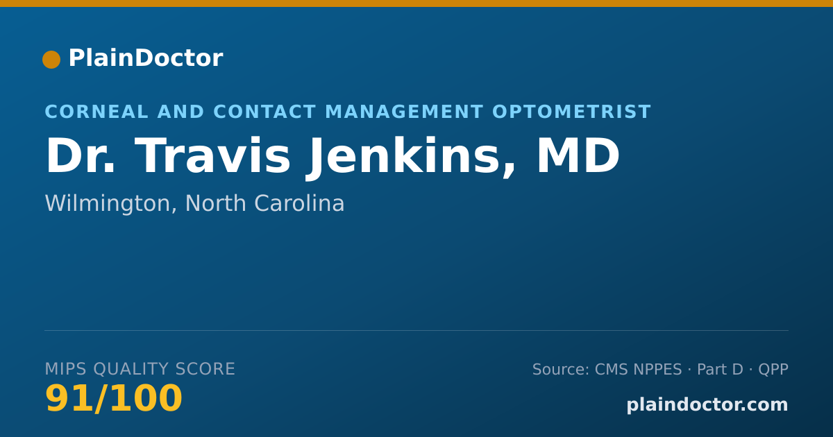 Shareable card for Travis Jenkins, MD - Corneal and Contact Management Optometrist, Wilmington, NC