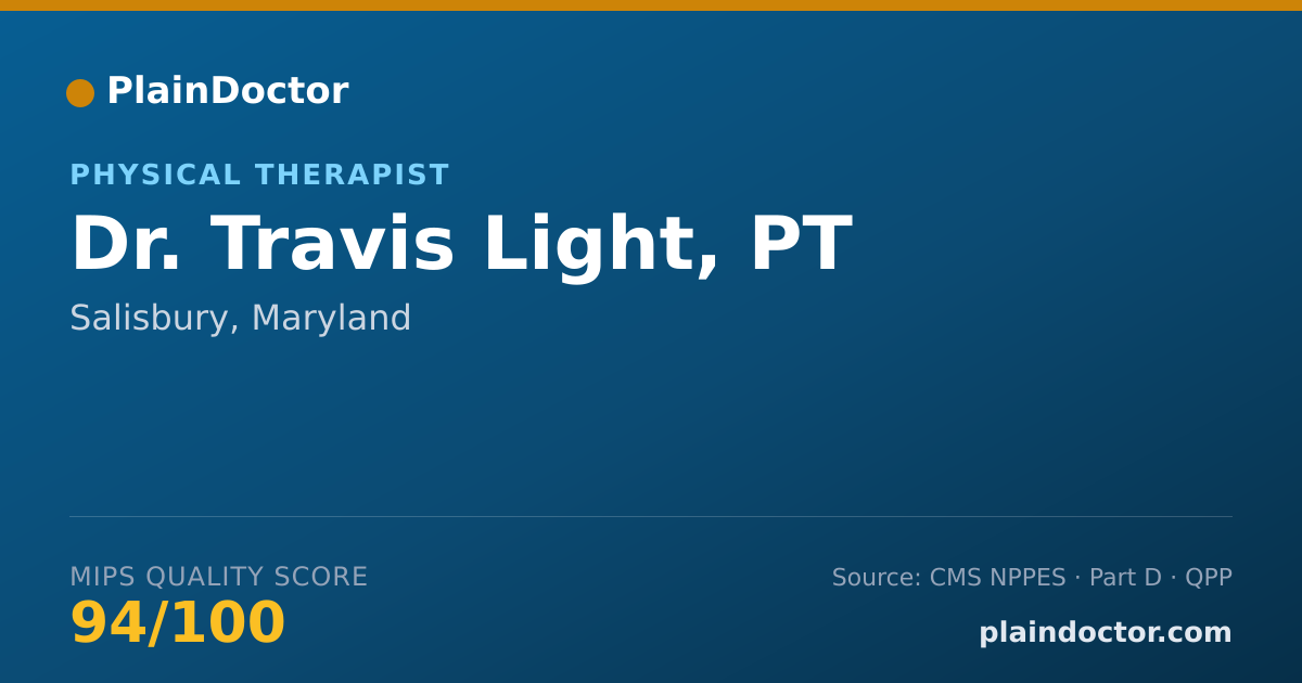 Shareable card for Travis Light, PT - Physical Therapist, Salisbury, MD