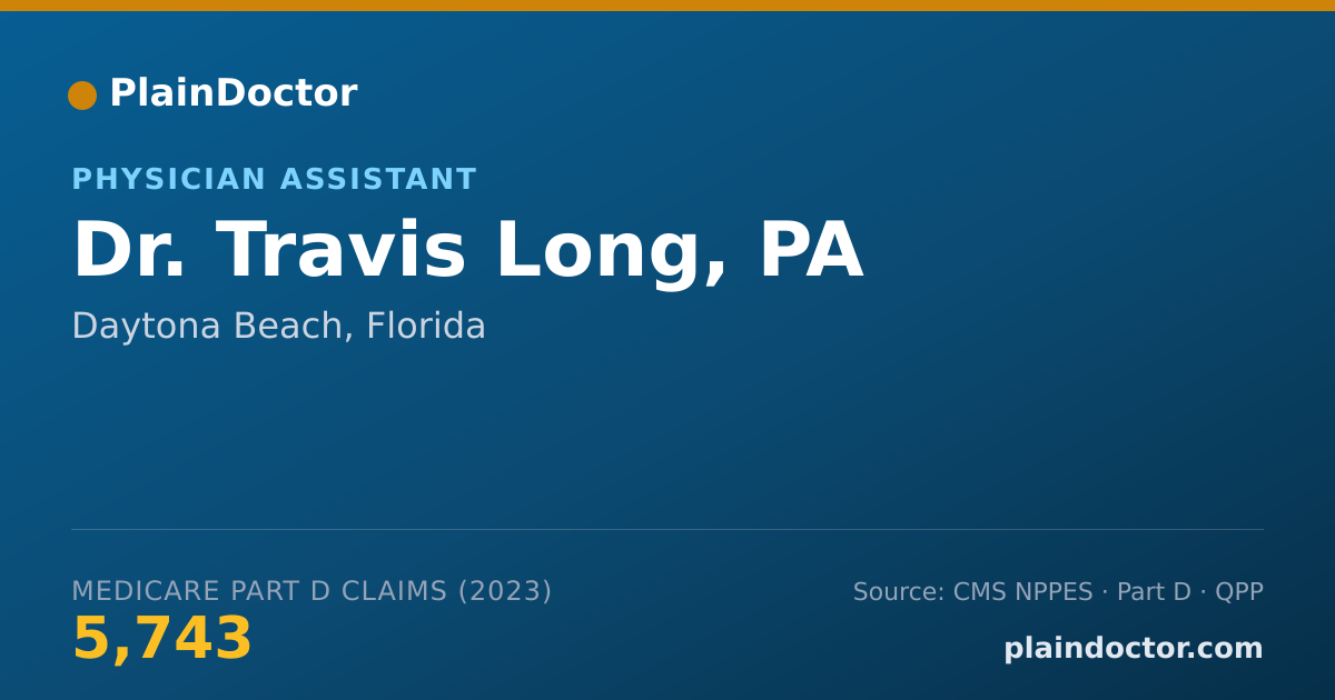 Shareable card for Travis Long, PA - Physician Assistant, Daytona Beach, FL
