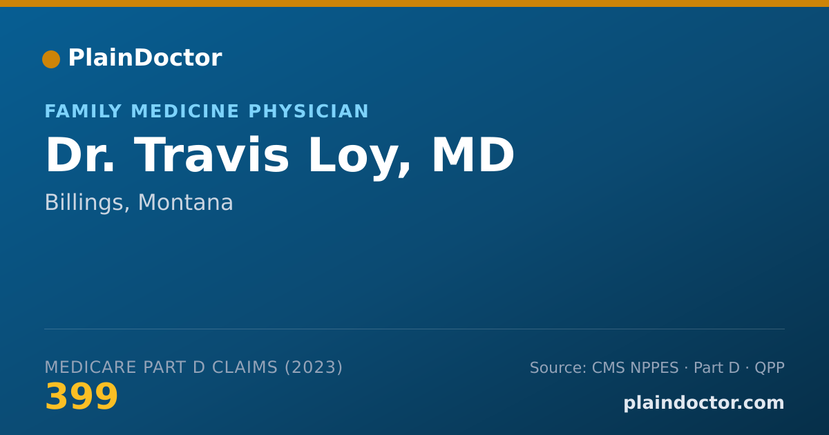 Shareable card for Travis Loy, MD - Family Medicine Physician, Billings, MT
