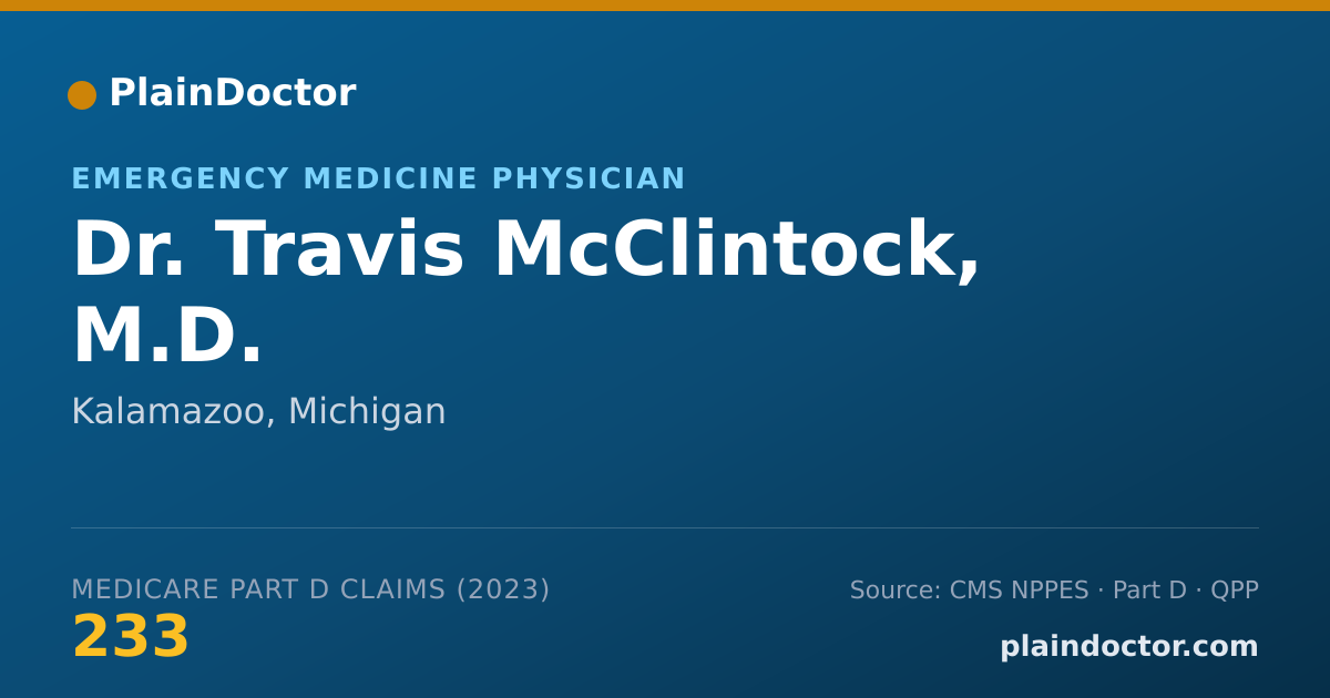 Shareable card for Travis McClintock, M.D. - Emergency Medicine Physician, Kalamazoo, MI