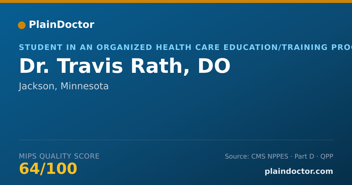 Shareable card for Travis Rath, DO - Student in an Organized Health Care Education/Training Program, Jackson, MN