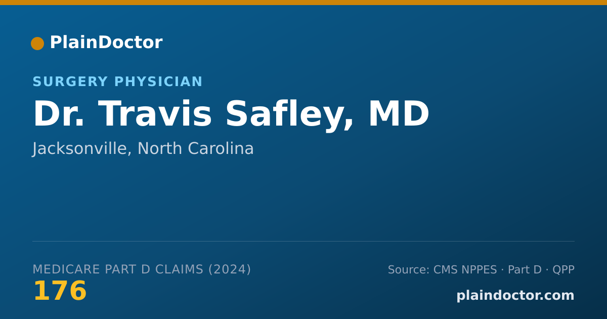Shareable card for Travis Safley, MD - Surgery Physician, Jacksonville, NC
