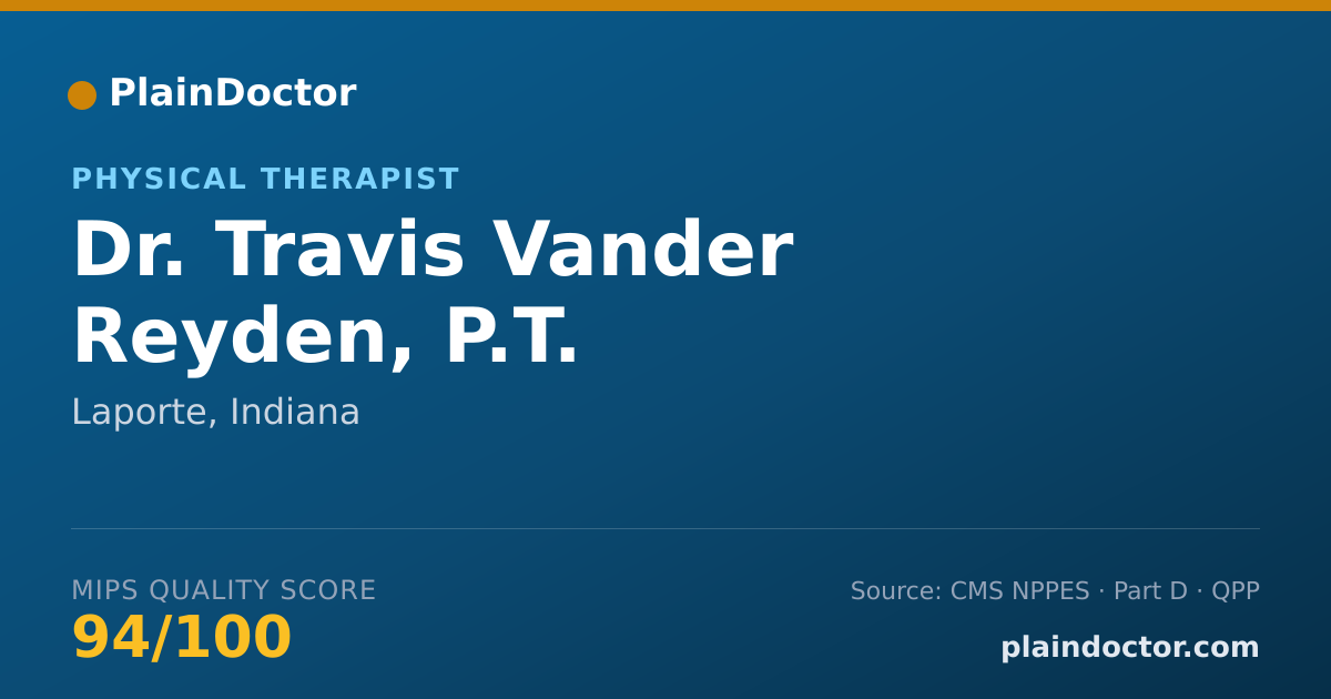 Shareable card for Travis Vander Reyden, P.T. - Physical Therapist, Laporte, IN