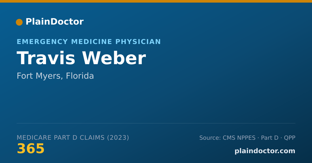 Shareable card for Travis Weber - Emergency Medicine Physician, Fort Myers, FL