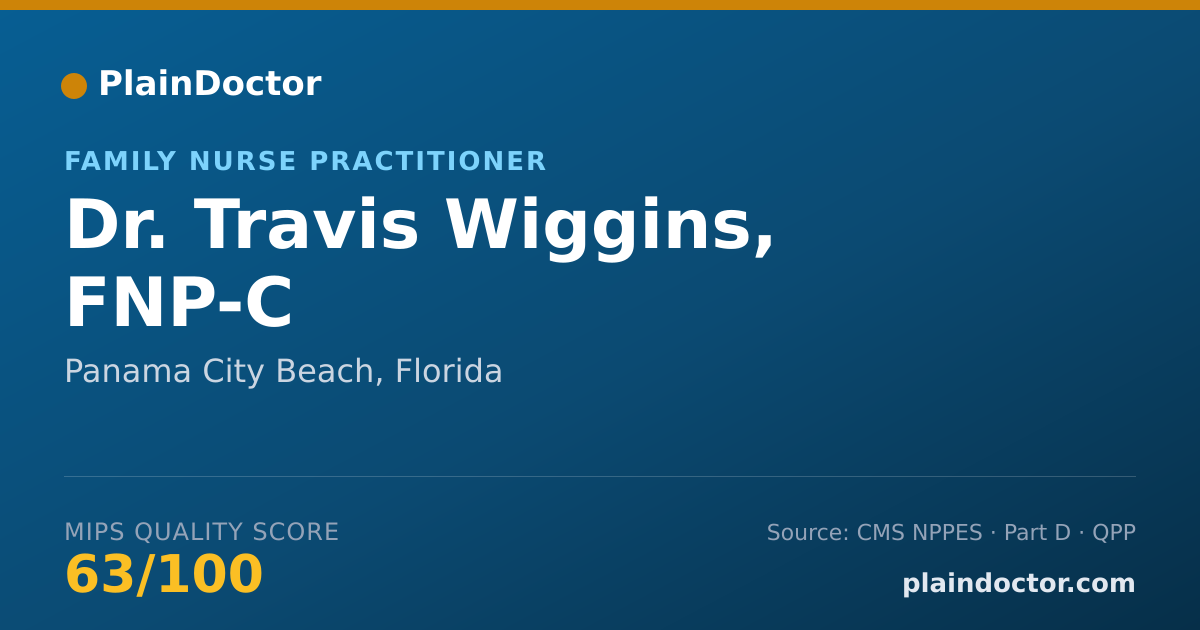 Shareable card for Travis Wiggins, FNP-C - Family Nurse Practitioner, Panama City Beach, FL