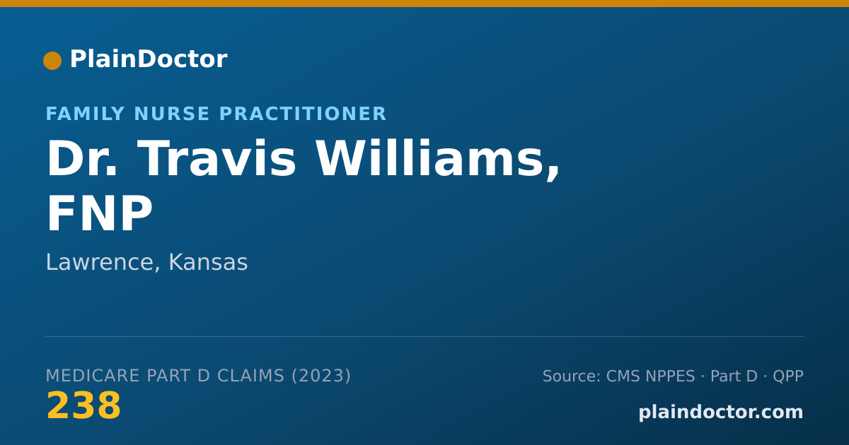 Shareable card for Travis Williams, FNP - Family Nurse Practitioner, Lawrence, KS
