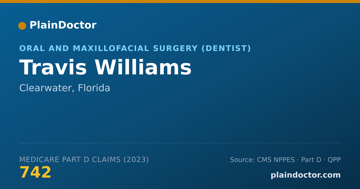 Shareable card for Travis Williams - Oral and Maxillofacial Surgery (Dentist), Clearwater, FL