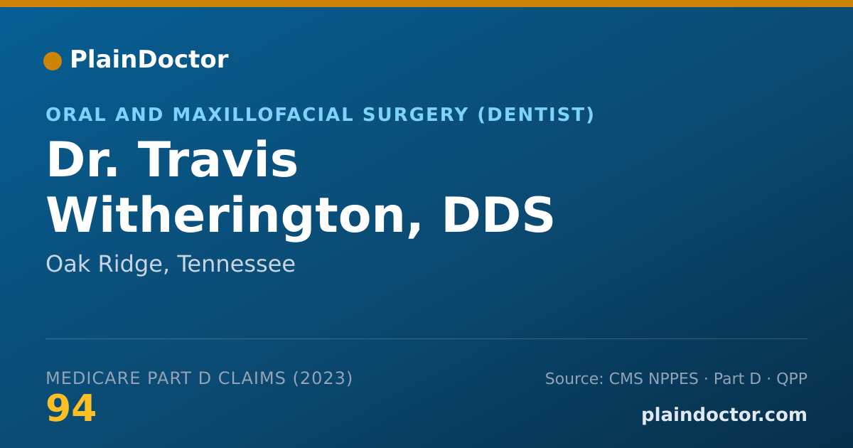 Shareable card for Travis Witherington, DDS - Oral and Maxillofacial Surgery (Dentist), Oak Ridge, TN