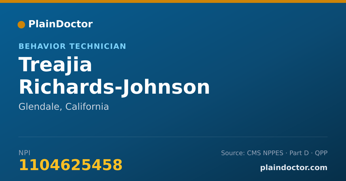 Shareable card for Treajia Richards-Johnson - Behavior Technician, Glendale, CA