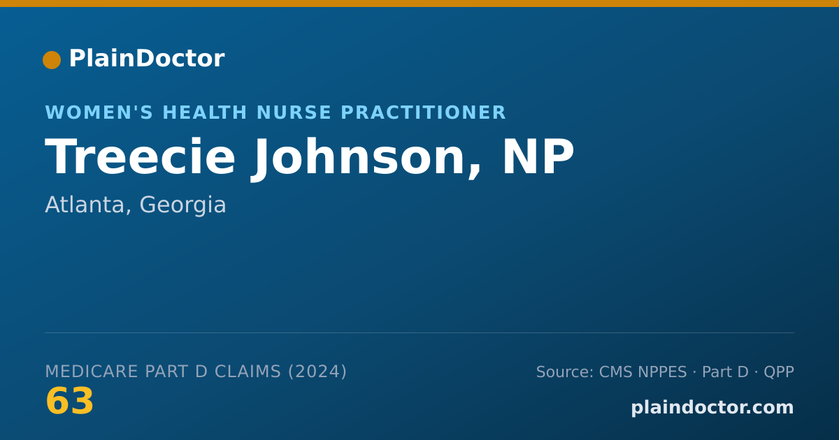 Shareable card for Treecie Johnson, NP - Women's Health Nurse Practitioner, Atlanta, GA