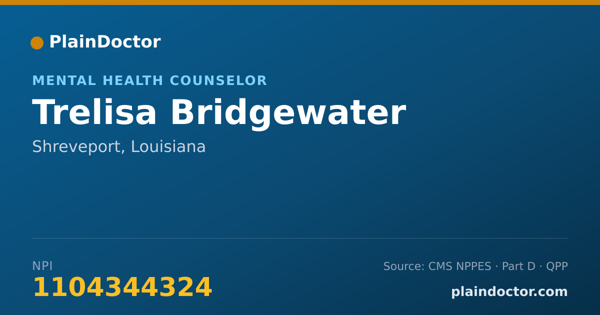 Shareable card for Trelisa Bridgewater - Mental Health Counselor, Shreveport, LA