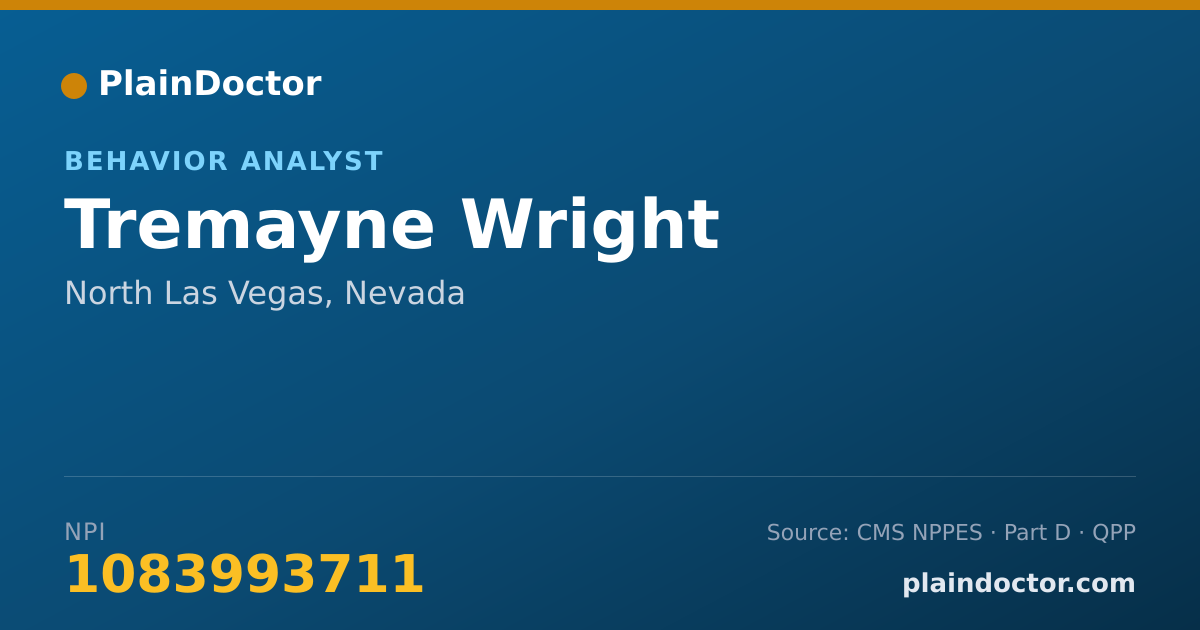 Shareable card for Tremayne Wright - Behavior Analyst, North Las Vegas, NV