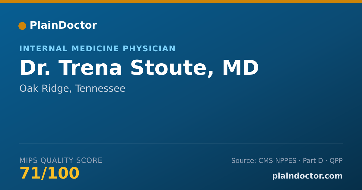Shareable card for Trena Stoute, MD - Internal Medicine Physician, Oak Ridge, TN