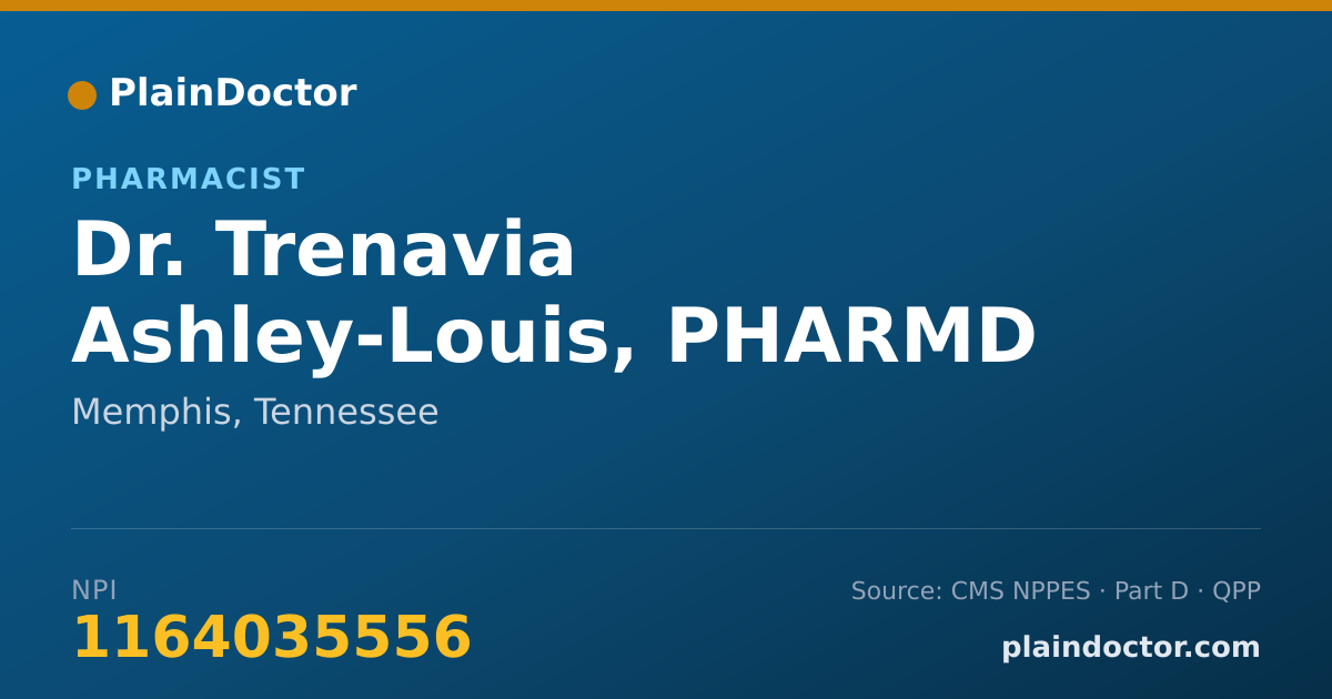 Shareable card for Trenavia Ashley-Louis, PHARMD - Pharmacist, Memphis, TN