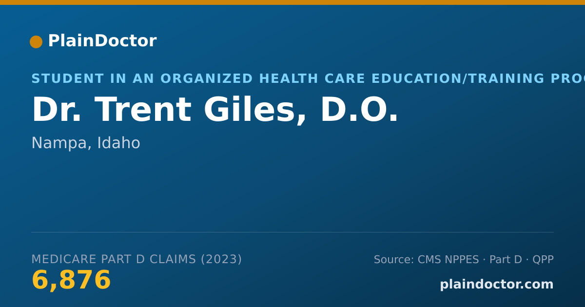 Shareable card for Trent Giles, D.O. - Student in an Organized Health Care Education/Training Program, Nampa, ID