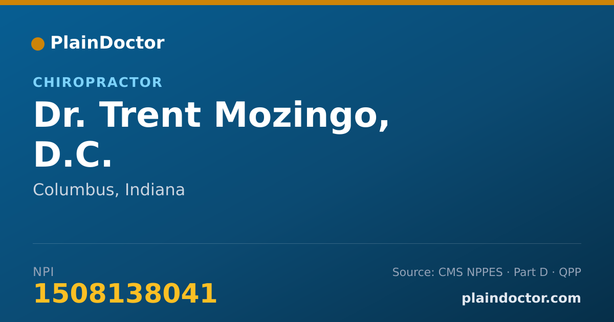 Shareable card for Trent Mozingo, D.C. - Chiropractor, Columbus, IN
