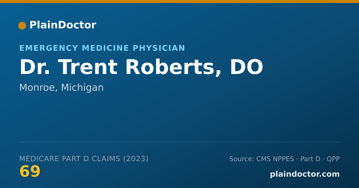 Shareable card for Trent Roberts, DO - Emergency Medicine Physician, Monroe, MI
