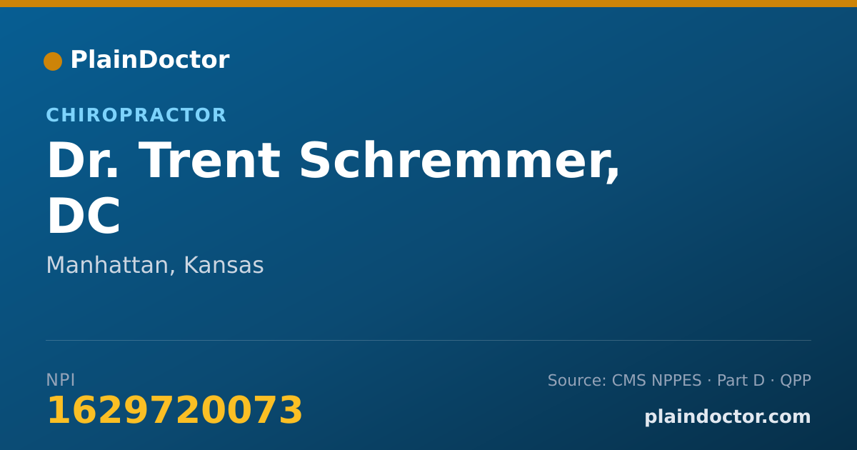 Shareable card for Trent Schremmer, DC - Chiropractor, Manhattan, KS