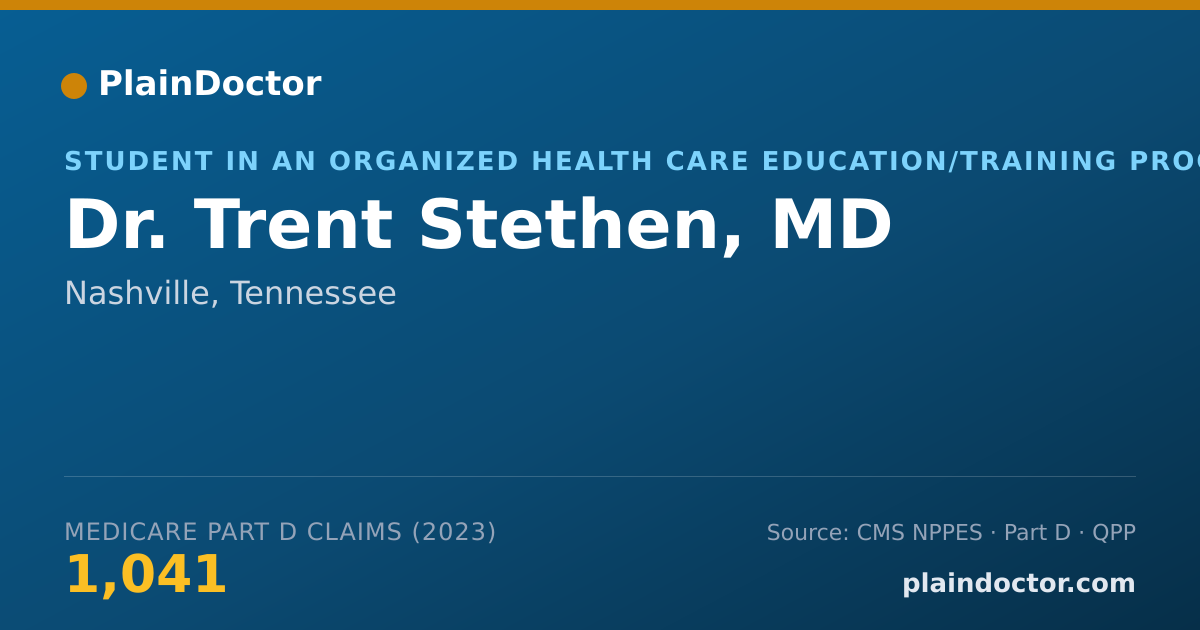 Shareable card for Trent Stethen, MD - Student in an Organized Health Care Education/Training Program, Nashville, TN