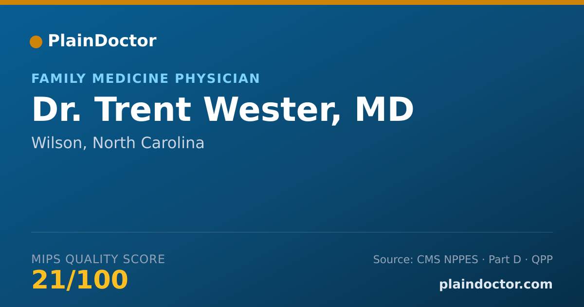 Shareable card for Trent Wester, MD - Family Medicine Physician, Wilson, NC