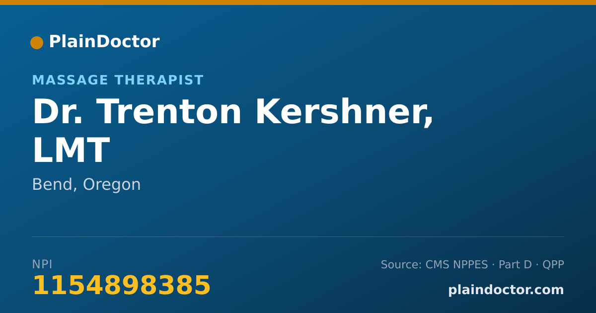 Shareable card for Trenton Kershner, LMT - Massage Therapist, Bend, OR