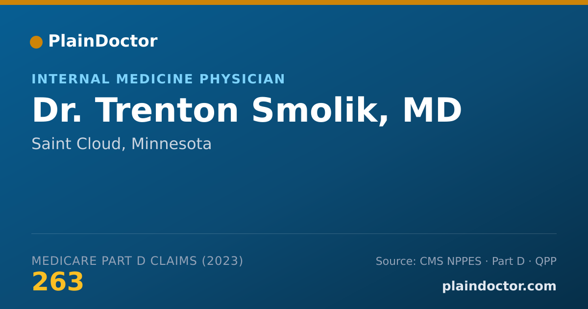 Shareable card for Trenton Smolik, MD - Internal Medicine Physician, Saint Cloud, MN