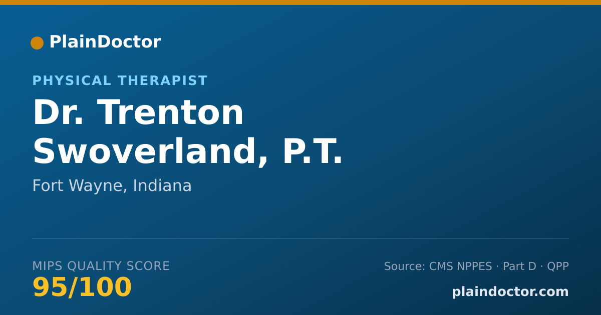 Shareable card for Trenton Swoverland, P.T. - Physical Therapist, Fort Wayne, IN