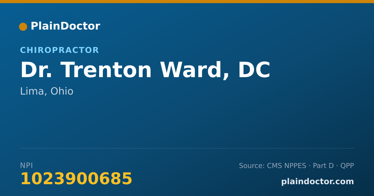 Shareable card for Trenton Ward, DC - Chiropractor, Lima, OH
