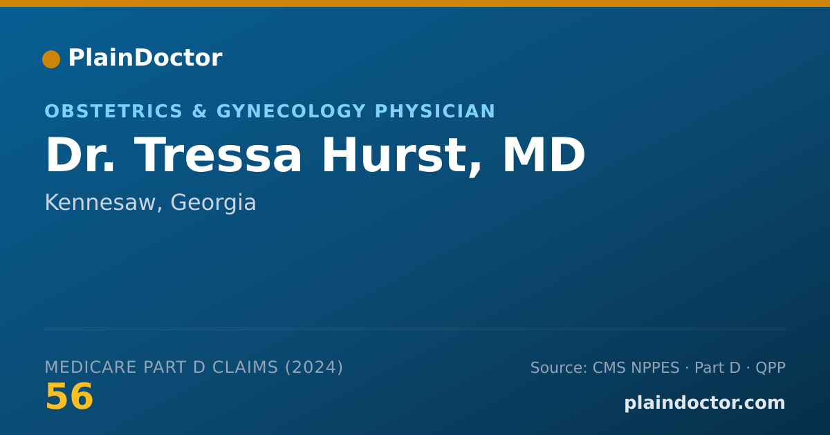Shareable card for Tressa Hurst, MD - Obstetrics & Gynecology Physician, Kennesaw, GA