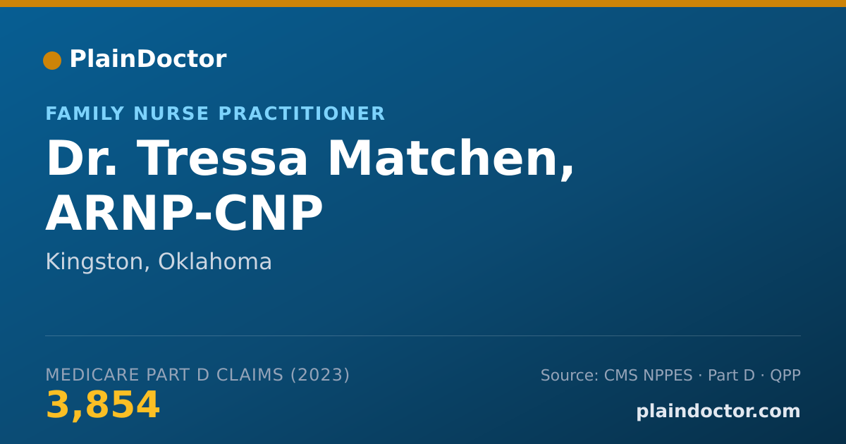 Shareable card for Tressa Matchen, ARNP-CNP - Family Nurse Practitioner, Kingston, OK