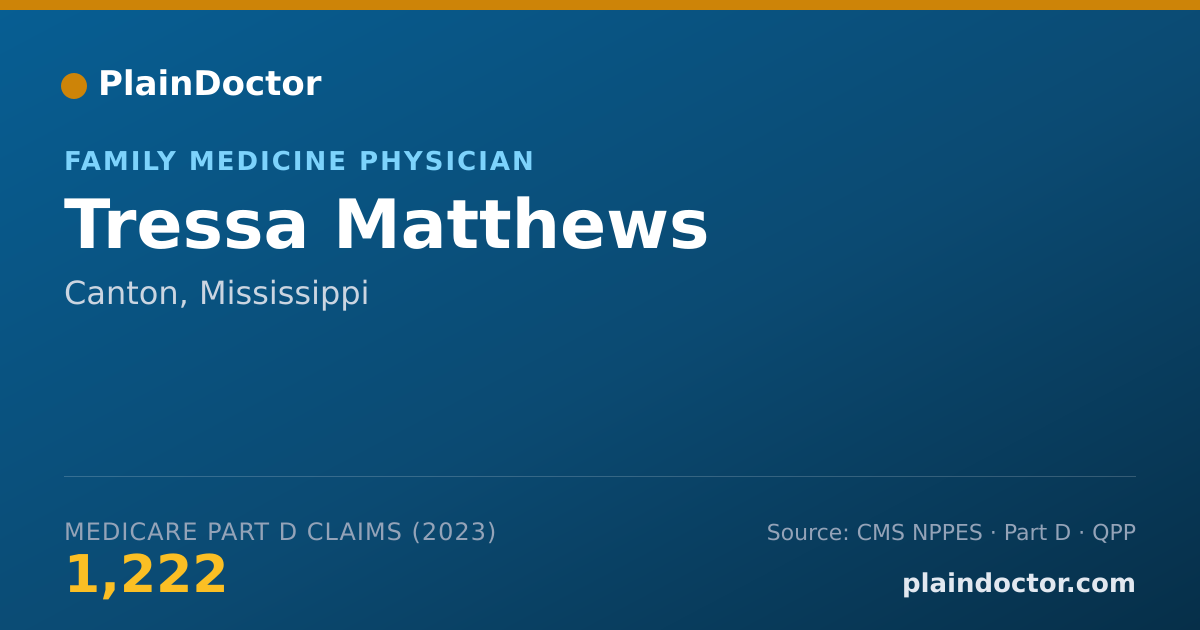 Shareable card for Tressa Matthews - Family Medicine Physician, Canton, MS