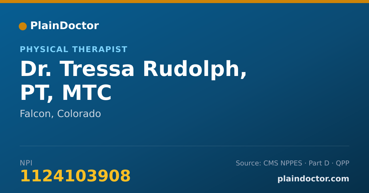 Shareable card for Tressa Rudolph, PT, MTC - Physical Therapist, Falcon, CO