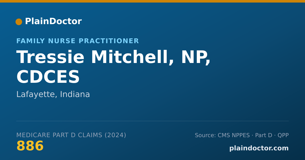 Shareable card for Tressie Mitchell, NP, CDCES - Family Nurse Practitioner, Lafayette, IN