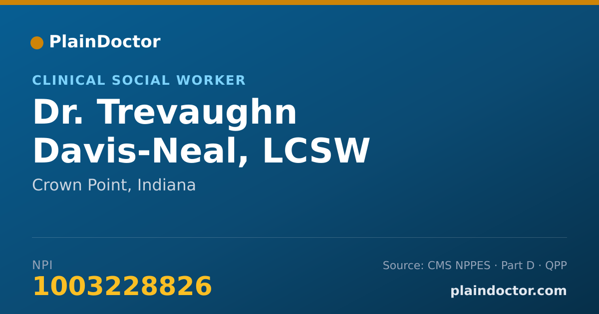 Shareable card for Trevaughn Davis-Neal, LCSW - Clinical Social Worker, Crown Point, IN