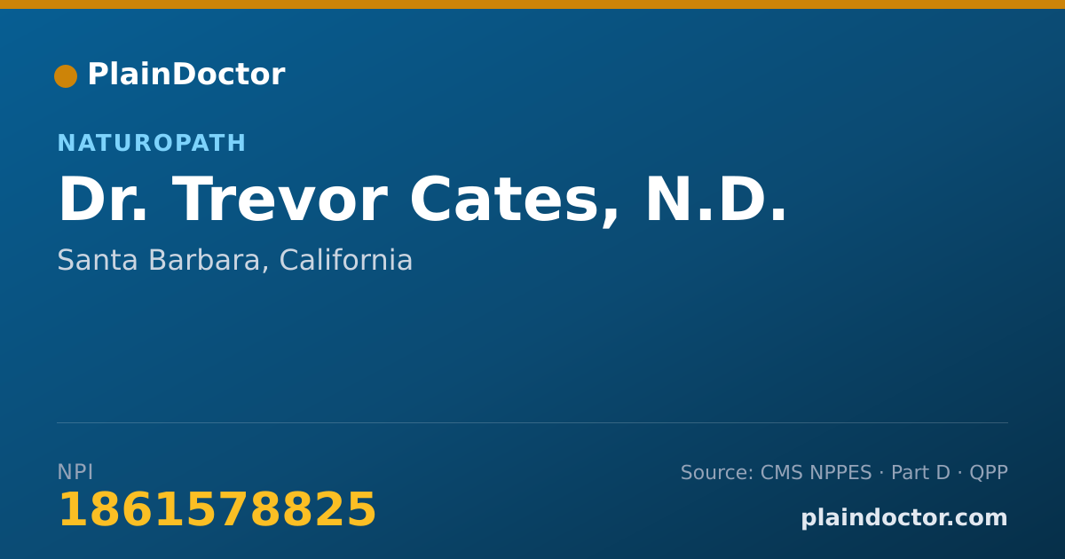 Shareable card for Trevor Cates, N.D. - Naturopath, Santa Barbara, CA