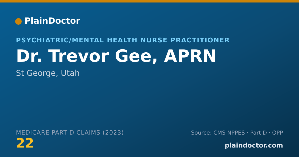 Shareable card for Trevor Gee, APRN - Psychiatric/Mental Health Nurse Practitioner, St George, UT