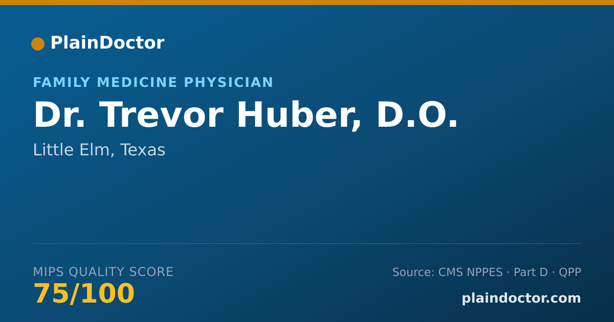 Shareable card for Trevor Huber, D.O. - Family Medicine Physician, Little Elm, TX