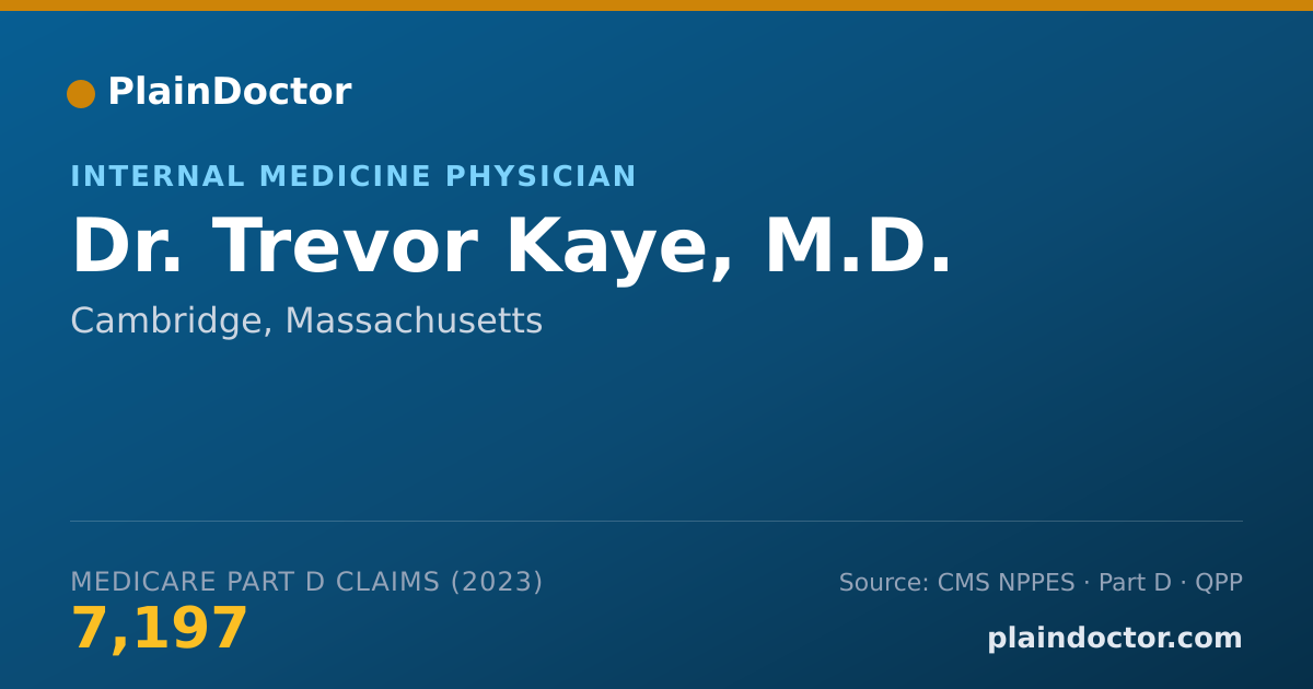 Shareable card for Trevor Kaye, M.D. - Internal Medicine Physician, Cambridge, MA