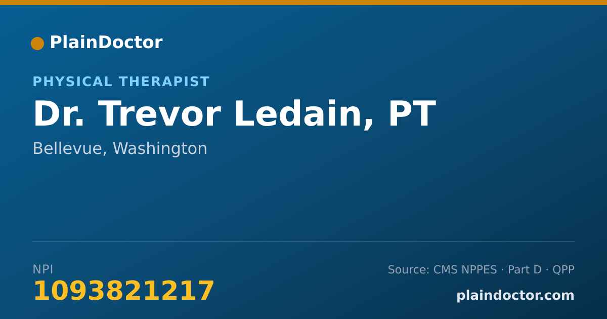 Shareable card for Trevor Ledain, PT - Physical Therapist, Bellevue, WA