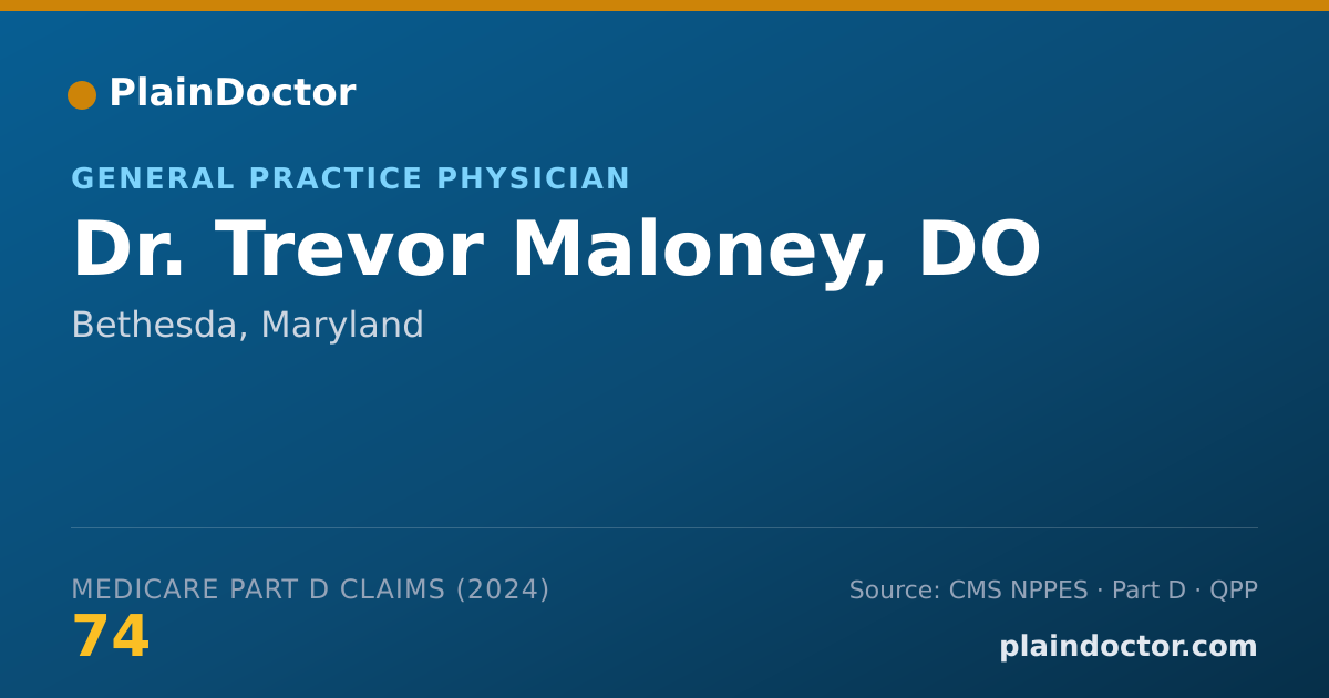 Shareable card for Trevor Maloney, DO - General Practice Physician, Bethesda, MD