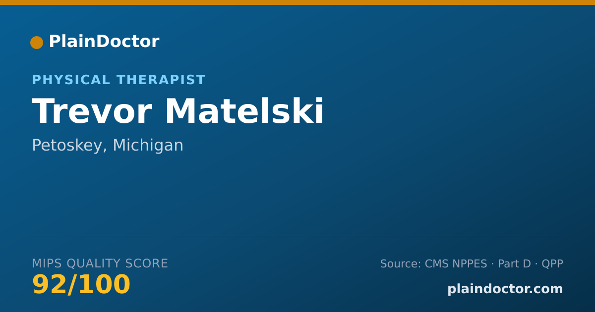 Shareable card for Trevor Matelski - Physical Therapist, Petoskey, MI