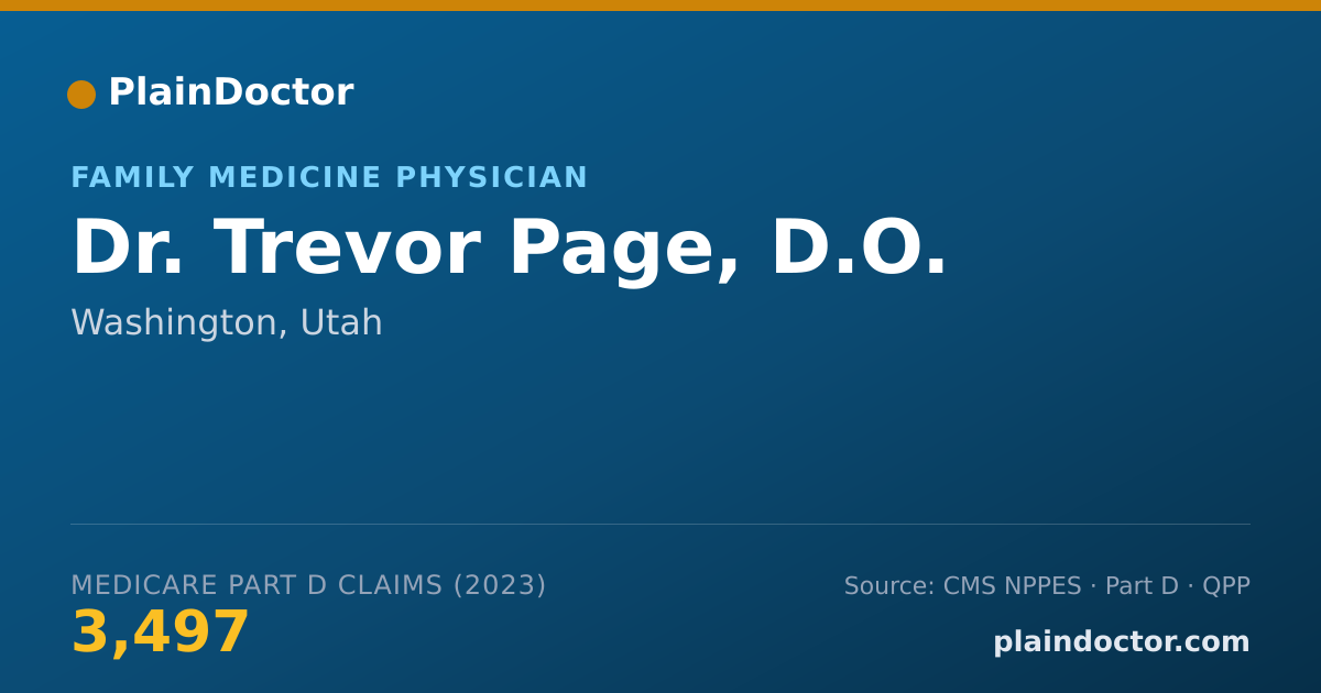 Shareable card for Trevor Page, D.O. - Family Medicine Physician, Washington, UT